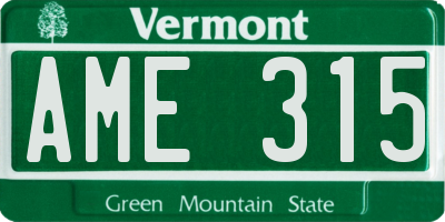 VT license plate AME315