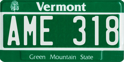 VT license plate AME318
