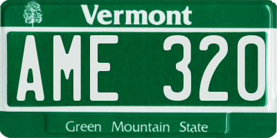 VT license plate AME320