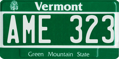 VT license plate AME323
