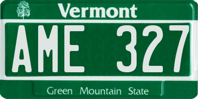 VT license plate AME327