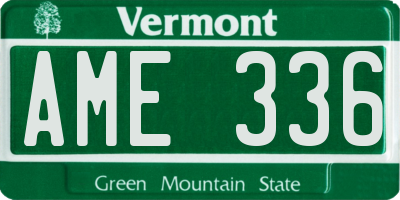 VT license plate AME336