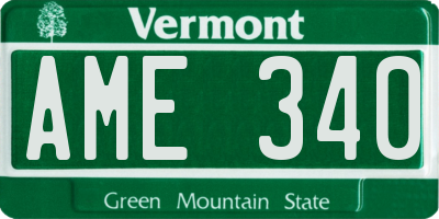 VT license plate AME340