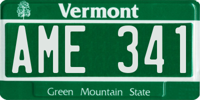 VT license plate AME341