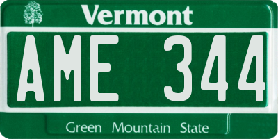 VT license plate AME344