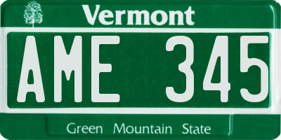 VT license plate AME345