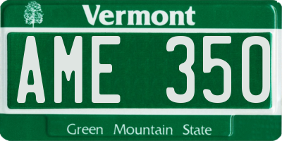 VT license plate AME350