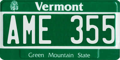 VT license plate AME355