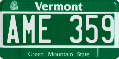 VT license plate AME359