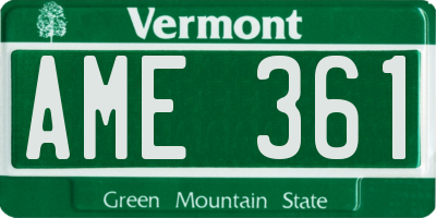 VT license plate AME361