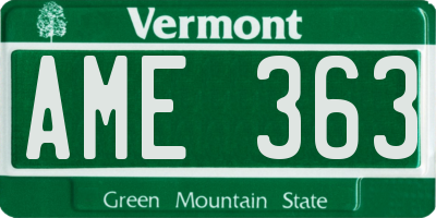 VT license plate AME363