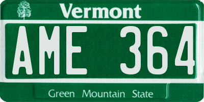 VT license plate AME364