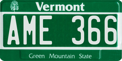 VT license plate AME366