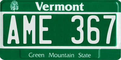 VT license plate AME367
