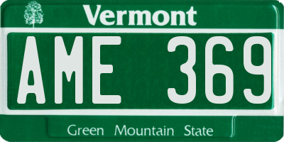 VT license plate AME369