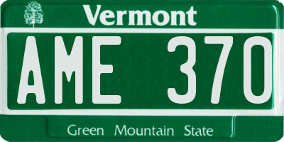 VT license plate AME370