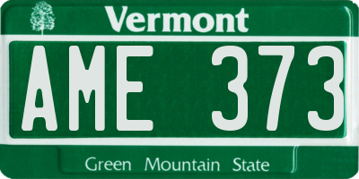 VT license plate AME373