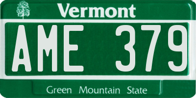 VT license plate AME379