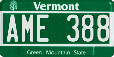 VT license plate AME388