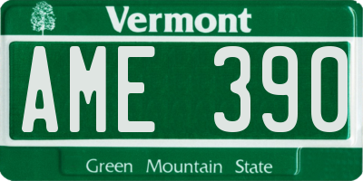 VT license plate AME390