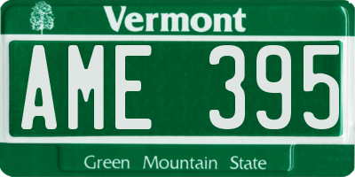 VT license plate AME395