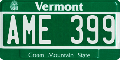VT license plate AME399