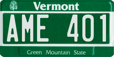 VT license plate AME401