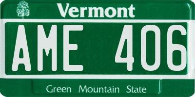 VT license plate AME406