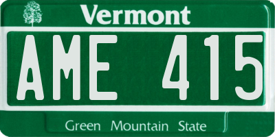 VT license plate AME415