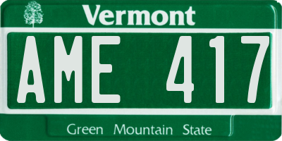 VT license plate AME417