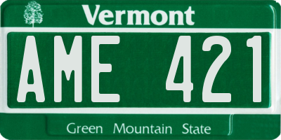 VT license plate AME421
