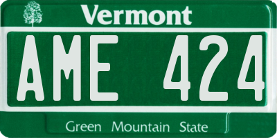 VT license plate AME424