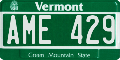 VT license plate AME429