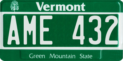 VT license plate AME432