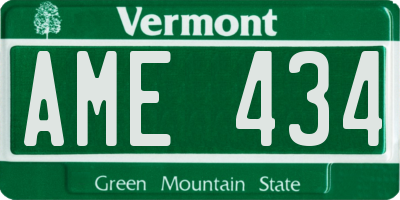 VT license plate AME434