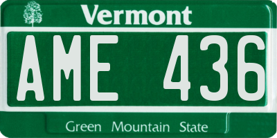 VT license plate AME436