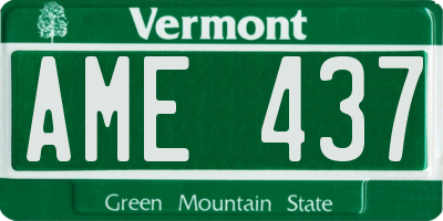 VT license plate AME437