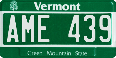 VT license plate AME439