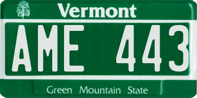 VT license plate AME443