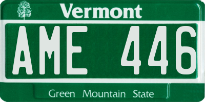 VT license plate AME446
