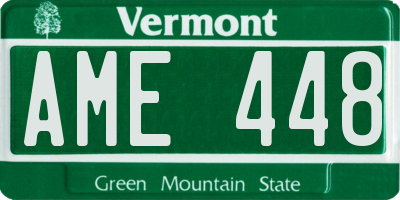 VT license plate AME448