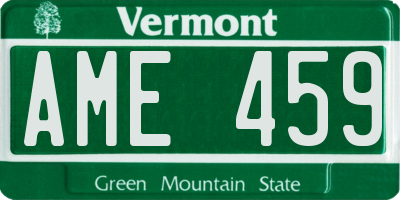 VT license plate AME459