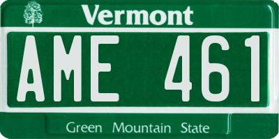 VT license plate AME461