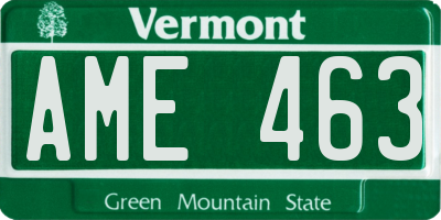 VT license plate AME463