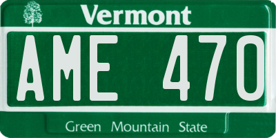 VT license plate AME470