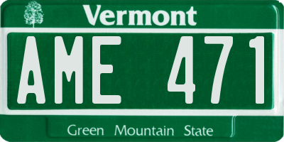 VT license plate AME471