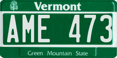 VT license plate AME473