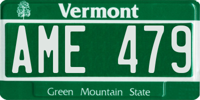 VT license plate AME479