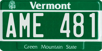 VT license plate AME481
