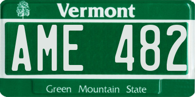 VT license plate AME482